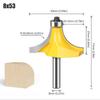 8mm Shank Handle Large Diameter 53 63mm Fillet Cutter Woodworking Milling Cutter Chamfering Cutter Arc Cutter Edge Trimmer Head
