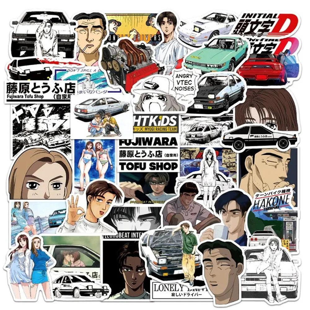 10/30/50pcs Initial D Japanese Anime Stickers Cool Cartoon Decals DIY Skateboard Phone Notebook Classic Manga Sticker Decoration
