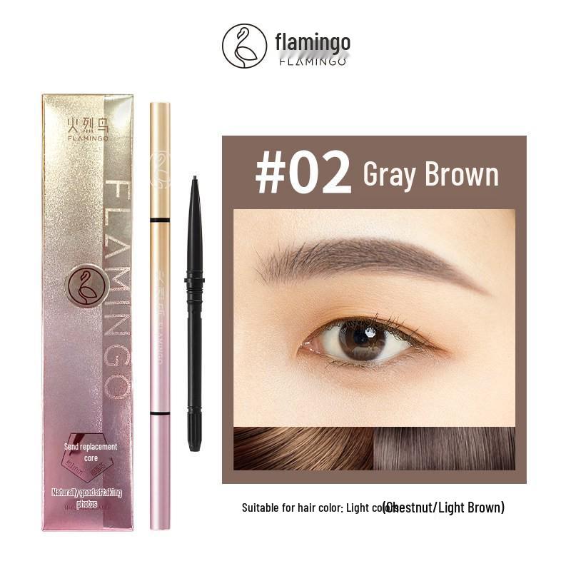 Flamingo Ultra-Fine Double-Ended Thin Eyebrow Pencil - Sweat-Proof & Smudge-Proof for Beginners