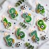 Green Soccer Football Number Candles 0-9 Diy Birthday Cake Toppers Celebration Party Cake Decorations For Kids Soccer Fans