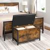 VASAGLE Bench With Storage Chest, Padded Seat, Bed End Stool, Hallway, Bedroom, Living Room, Metal, Easy Assembly, Industrial Design