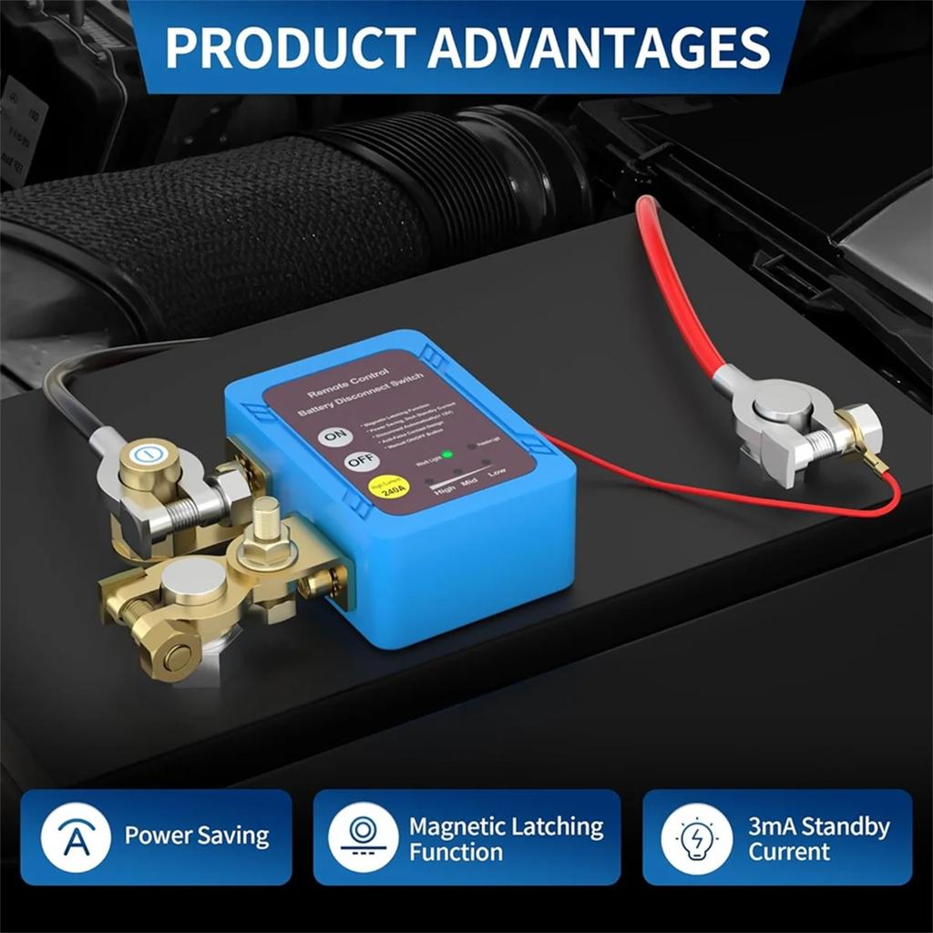 12V 240A Remote Battery Control, Automatic Power Control For Cars, Trucks, And Boats