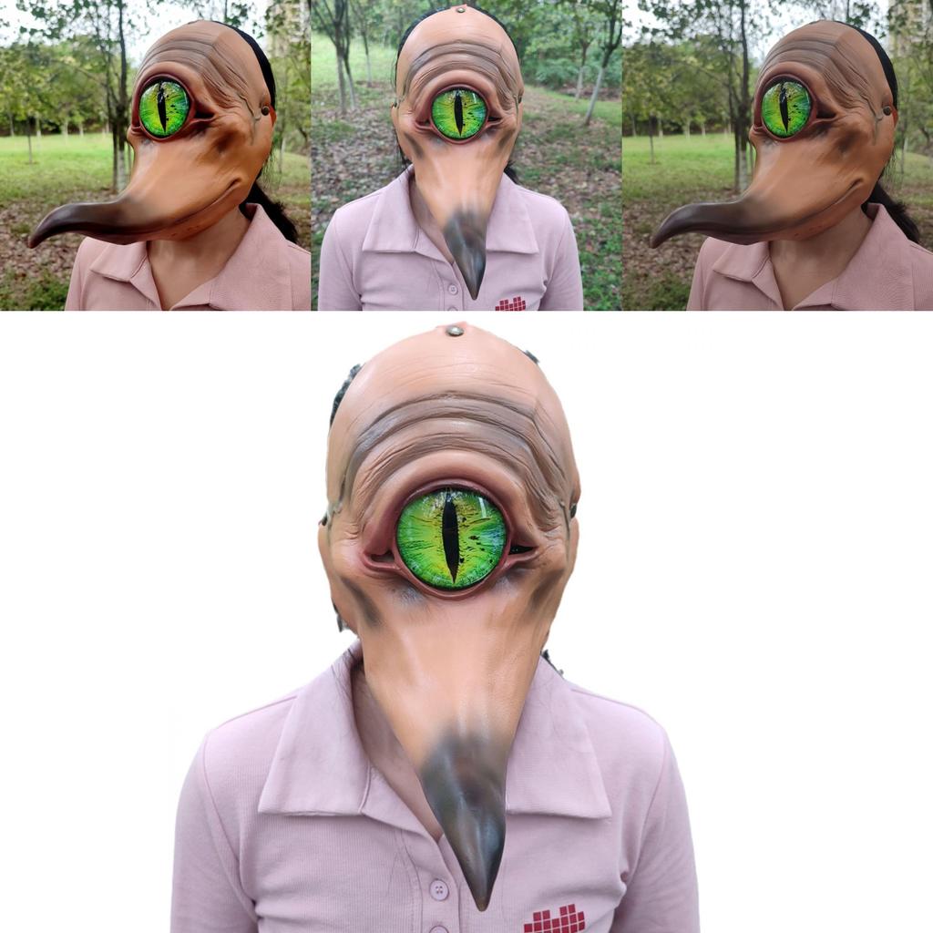One Eyed Monster With A Long Mouth Monster Latex Mask For Cosplay And Festival Decor