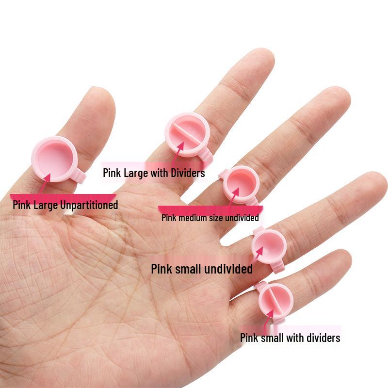 100-Pack Pink Microblading Ink Cups & Glue Trays for Eyelash Extension