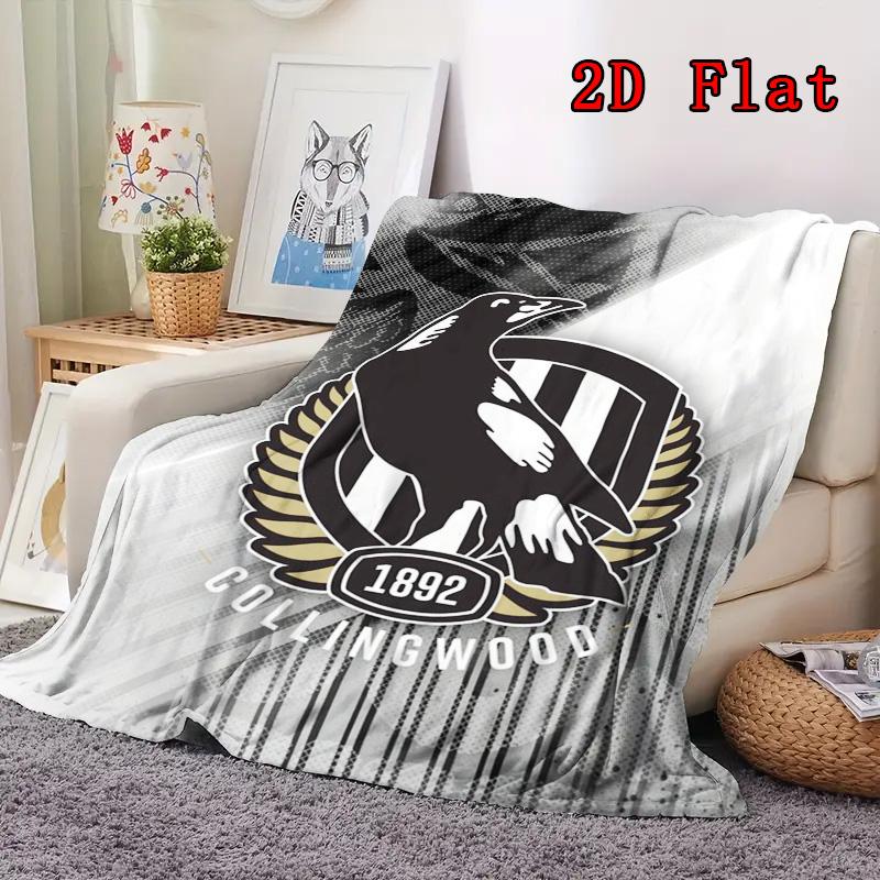 Collingwood FC 2D Flat Pattern Flannel Blanket High quality All Seasons Warmth and Comfort Perfect for Christmas Gifts.DMT0925301