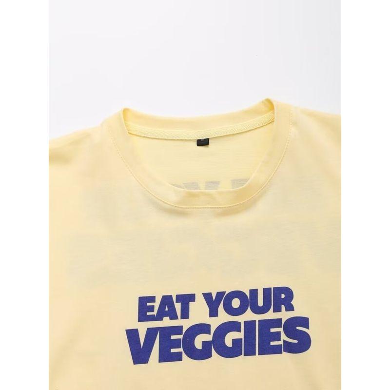 Kaslead New Arrival Women's Fashion Style Fashion Minimalist Crew Neck Casual Print T-shirt 1277356