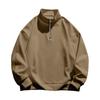 Yousheng Men Sweatshirt Half Zipper Stand Collar Long Sleeves Solid Color Pullover Mid Length Sport Casual Top Lightweight Clothes for Travel Office
