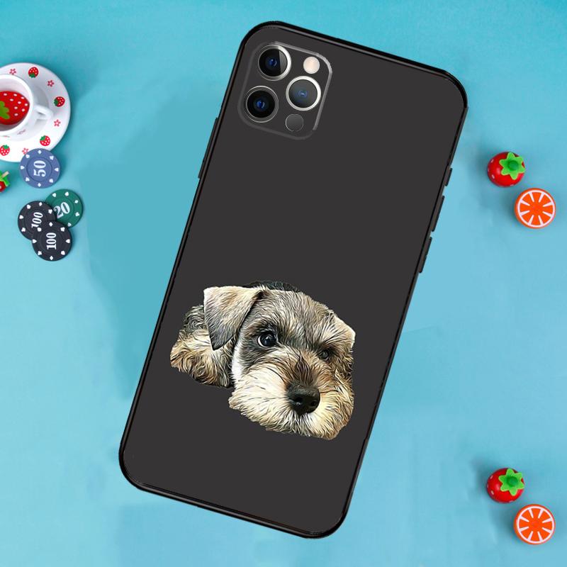 Miniature Schnauzer dog art Phone Case For iPhone 16 15 11 12 13 14 Pro Max Mini X XR XS MAX Plus Cover Coque