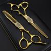 6.0 inch FJ--22 personalized golden wall, hair scissors, double sword type for hair scissors