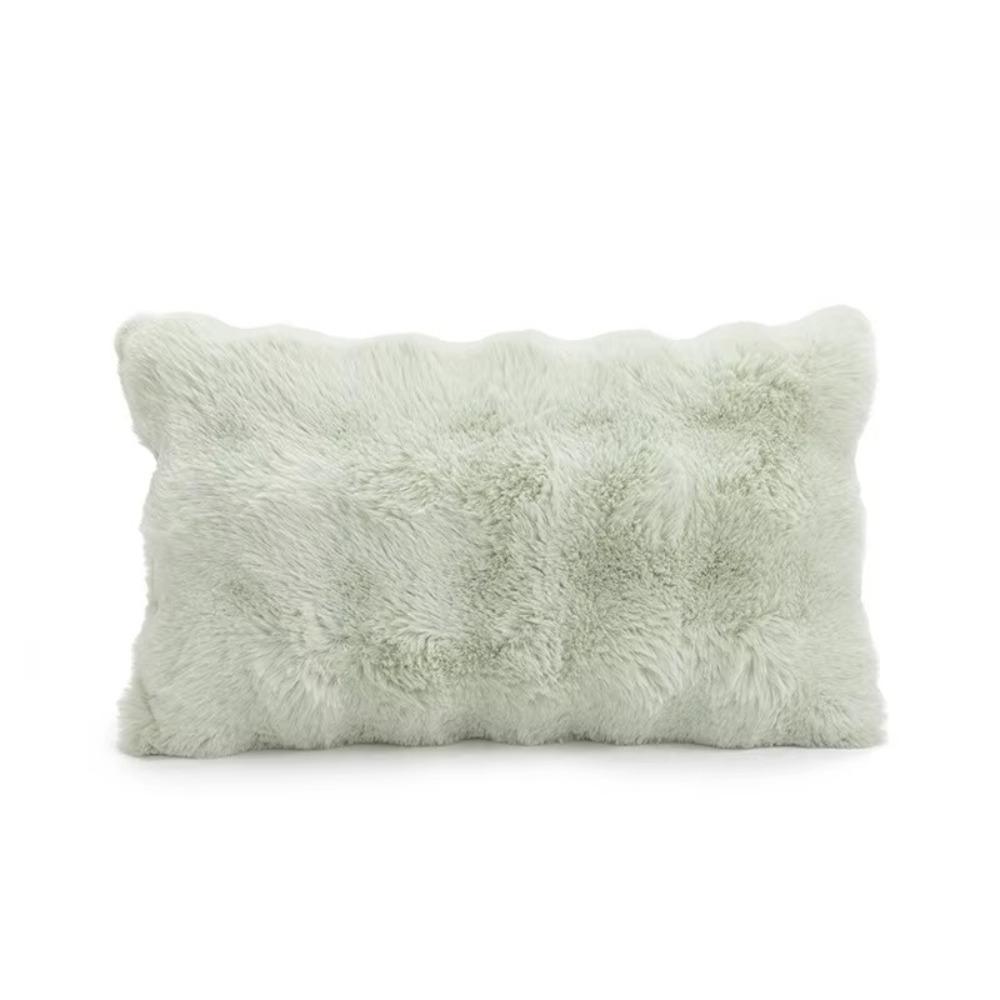 

Плюшевая наволочка из пузырчатого бархата, имитация кроличьего меха, наволочка для диванной подушки, домашний декор White-30x50cm