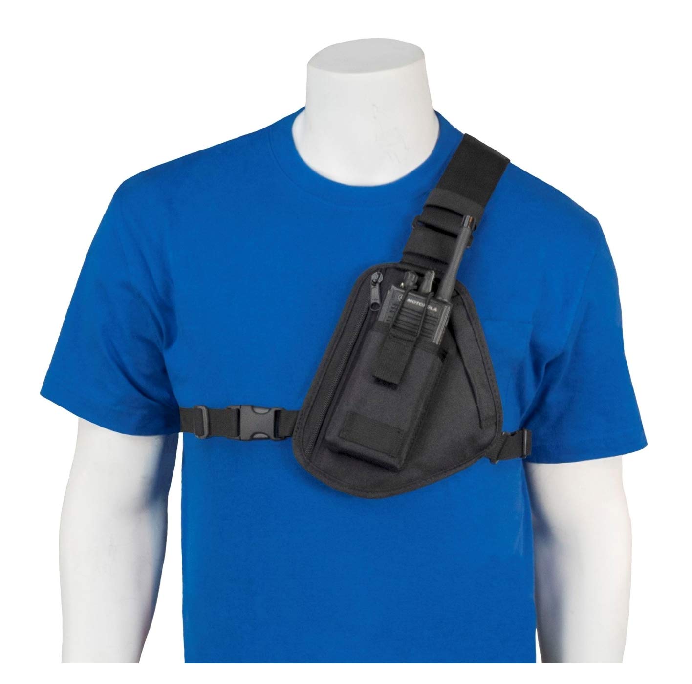 

HOLSTERGUY Radio Chest Harness Chest Pack Shoulder Radio Holster with Single Radio Pouch for Motorola Handheld Radios and Walkie Talkies Made in the
