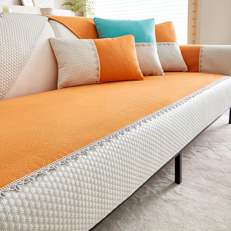 Waterproof Technology Fabric Sofa Cover Non-Slip Couch Cushion for Living Room Soft Sofa Cover Back Towel Sectional Sofa Mat