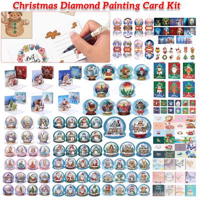 Xmas DIY Diamond Painting Greeting Card New 2025 Christmas Festival Card Folded Daily Wish Cards Gifts for Family Friends Lover