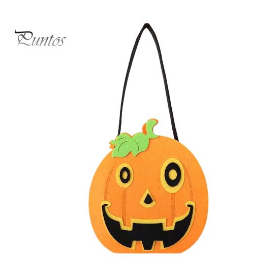 Cute Skeleton Ghost Bags Halloween Felt Candy Bag, Pumpkin Skull Cat Owl Tote for Holiday Goodie School Kids, Non Woven Trick or Treat Handbag, Party