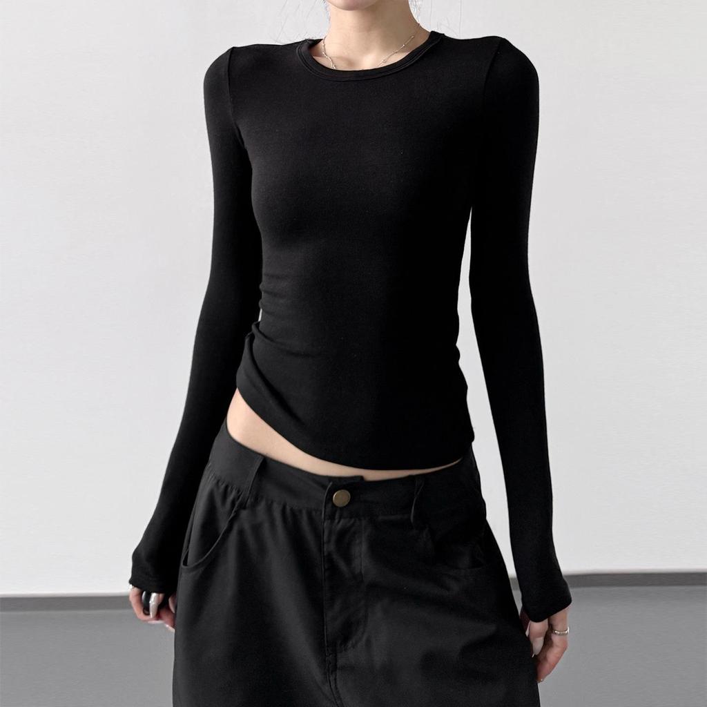 2025 Herbst Damen Retro Schlankmachendes Langarm-T-Shirt