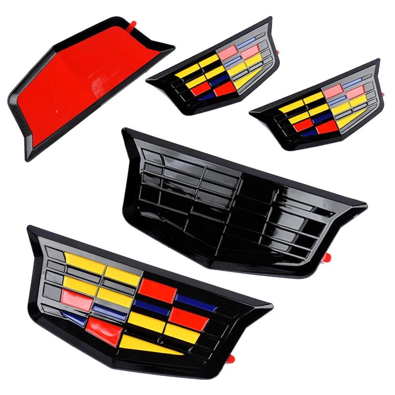 Car Front Rear Emblem Steering Wheel Sticker Side Badge for Cadillac CT4 CT5 CT6 XT4 XT5 XT6 Replacement Refit Logo Accessories