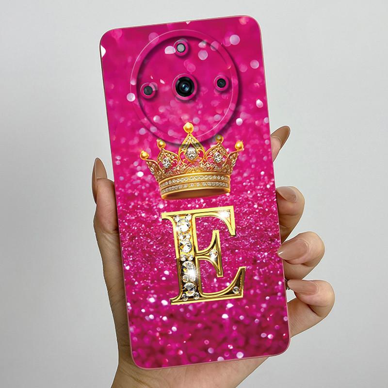 For Realme 11 Pro Plus 5G Fashion Initial Letter Couple Phone Case for Realme 11Pro 11 Pro+ Soft Silicone Lens Protective Casing