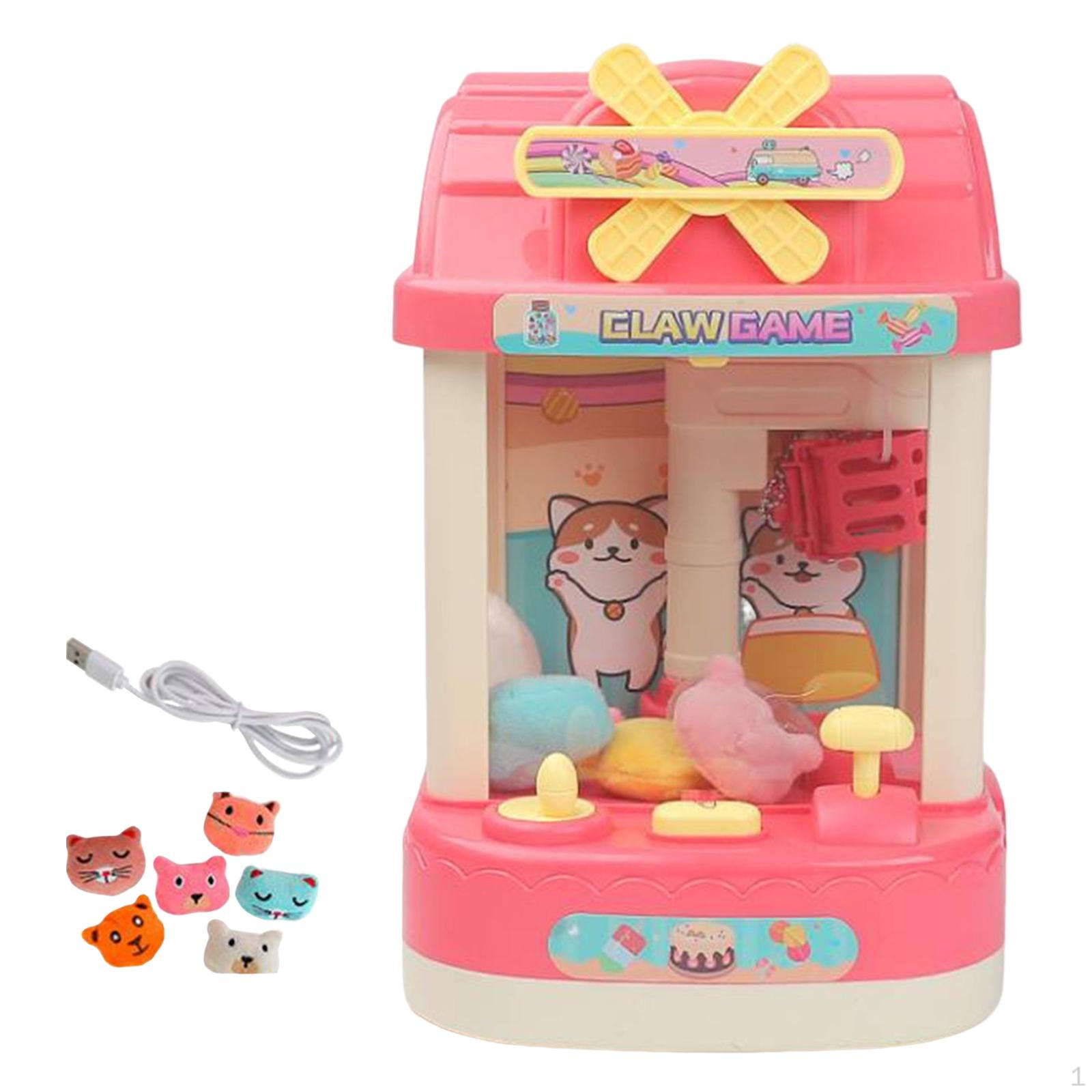 

Machine Doll Lightweight with 6 Dolls Claw Toy Reusable Game Pink