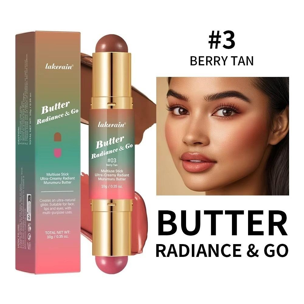 Multipurpose Blush Stick Long Lasting Moisturizing Bronzer-Blush Stick Natural Double-headed Makeup Stick Beauty Makeup