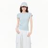 Korean high-end dopamine round neck front shoulder short-sleeved T-shirt women's summer new slim-fitting and thin temperament top