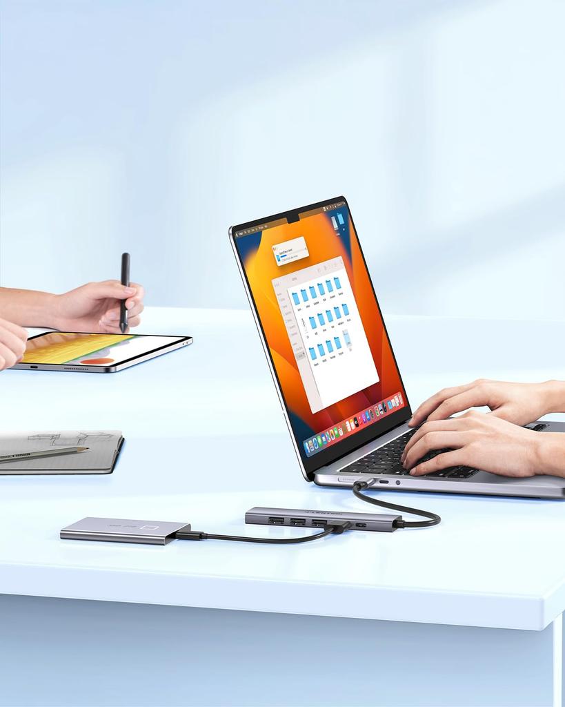 LENTION USB C Hub 100W PD Fast USB 4K USB To Converter Data Transfer Compatible with MacBook Pro iPhone 15 Plus Pro iPad Pro Surface Pro and More