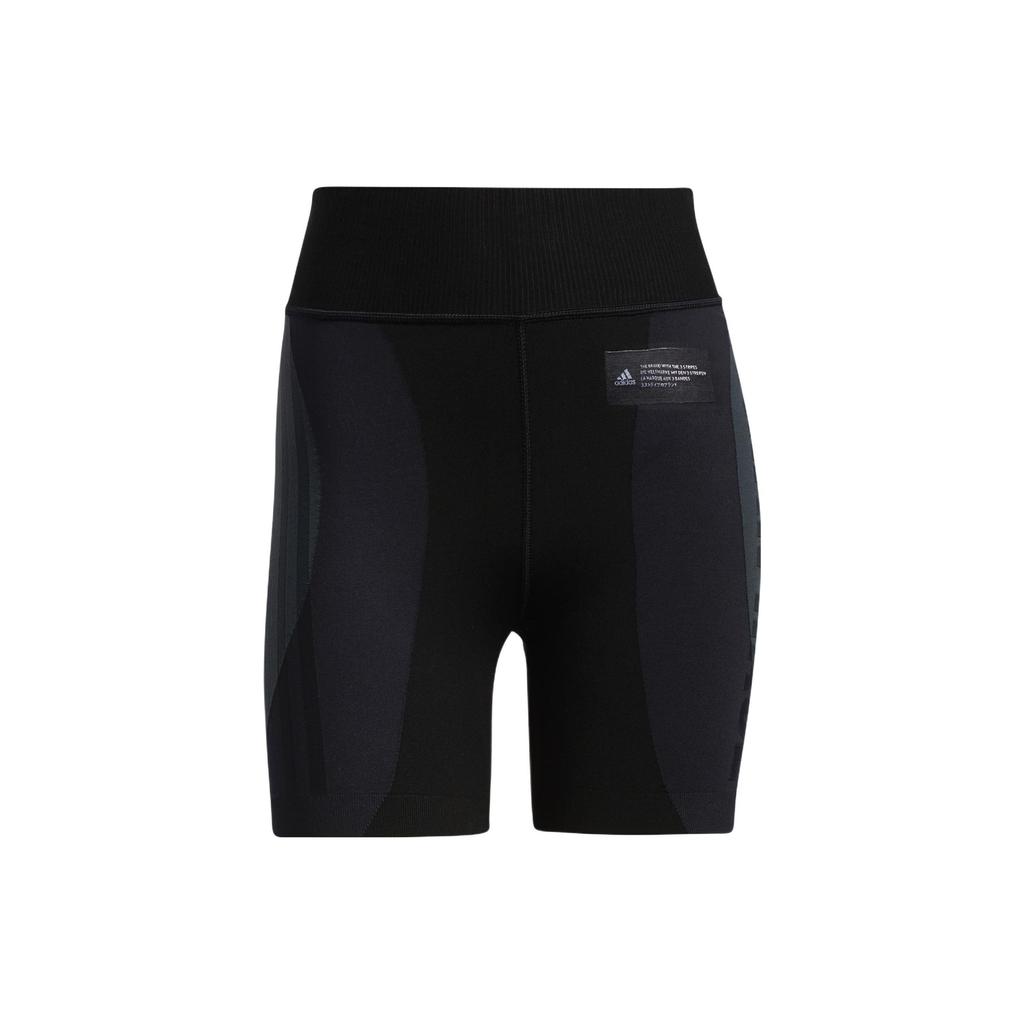 Adidas Spliced Logo Slim Fit Sports Cycling Fitness Shorts Women Shorts Black GL8519