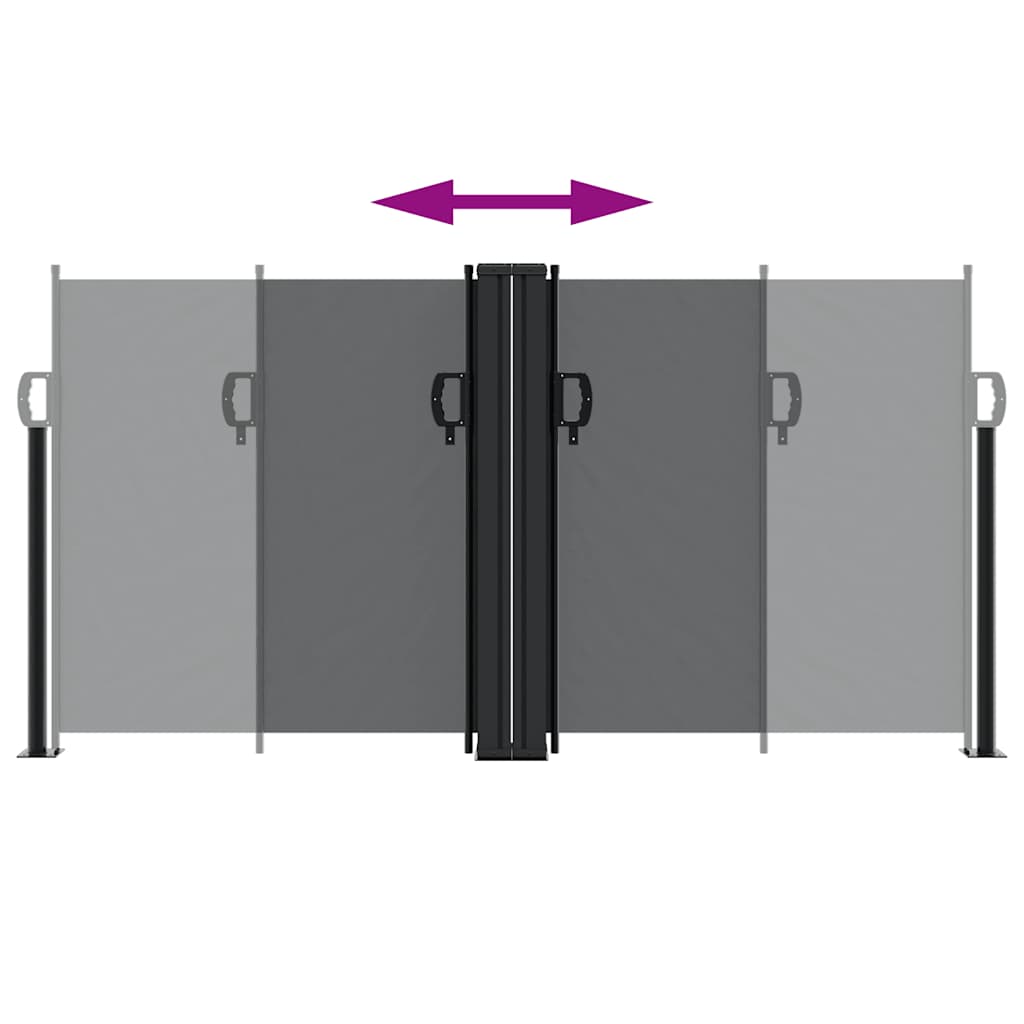 Retractable Side Awning Black 120 x 1200 cm