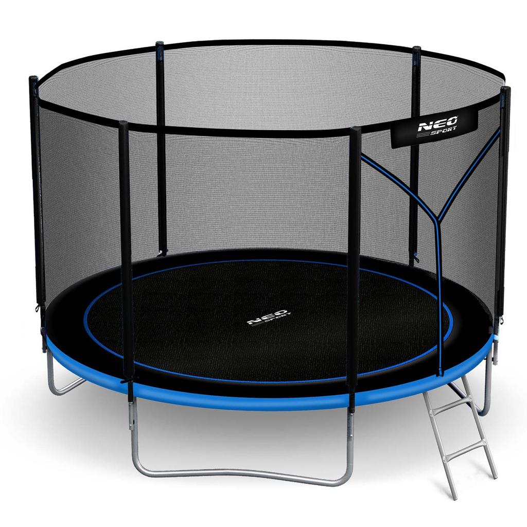 Trampolina Ogrodowa 10Ft/312Cm Z Siatką Zewnętrzną I Drabinką Neo-Sport