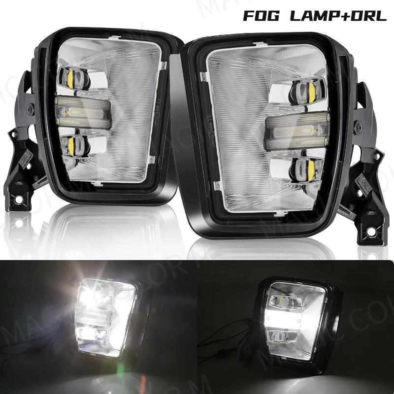 LED Fog Lamp For Dodge Ram 1500 2013 2014 2015 2016 2017 2018 DRL Daytime Running Light Turn Signal White Yellow Car Accessories