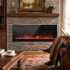 3 IN 1 Slim Electric Fire, Wall Mounted/Recessed/Freestanding, Electric Fireplace with 12 Flame Colours, 5 Brightness