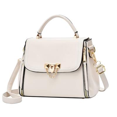 Handbag Shoulder Zipper Design Crossbody 2WAY Small PU Leather Outing Small Bag [MYSKUFT] Women's (White)
