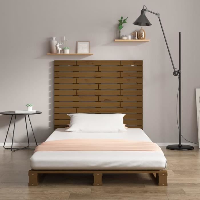 VidaXL Wall-mounted Headboard Honey Brown 96x3x91.5 Cm Solid Pine Wood 824676