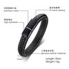 Herren Modeschmuck Armband Magnetischer Verschluss Weiches Leder Handkette Handgelenk Dekoration Schwarz