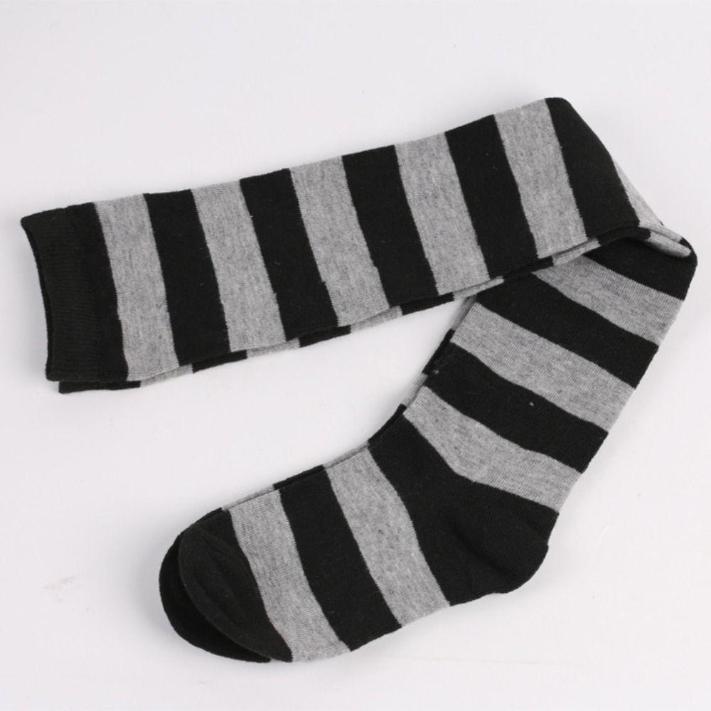 Knitted Stripe Stockings Warm Over Knee Socks Fashion Accessory Cosplay Socks  Costume Parties