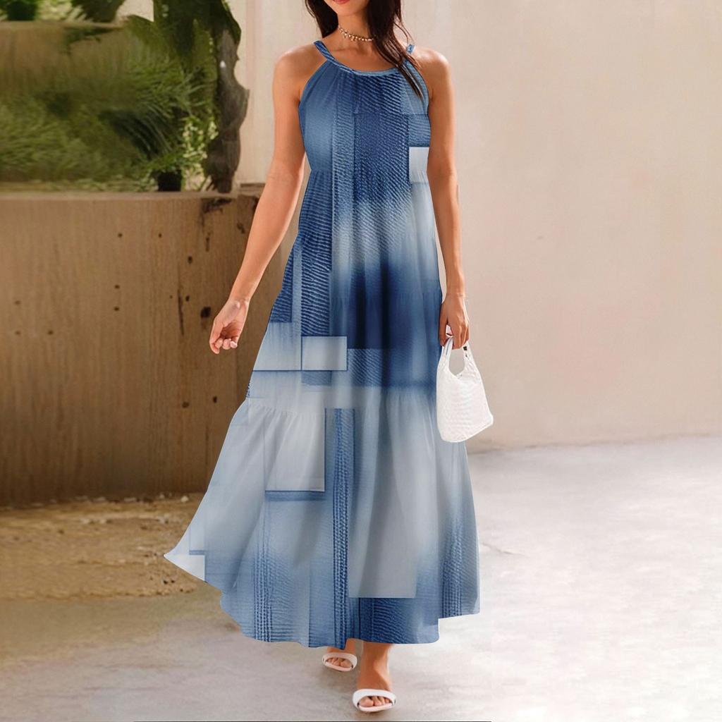 Damen Sommer Casual Fashion Strapsen Ärmelloses Kleid