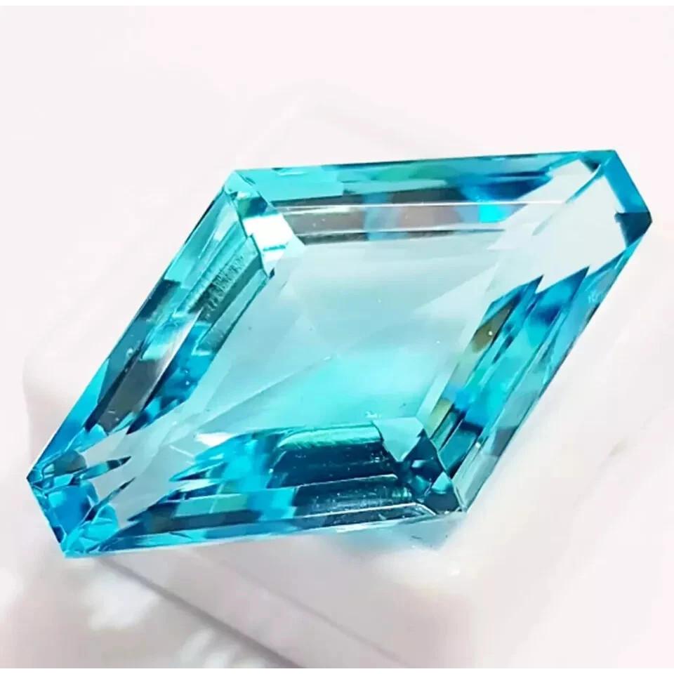 Natural Blue Topaz Attractive Aqua Fancy Cut 90-92 Ct Beautiful Gemstone