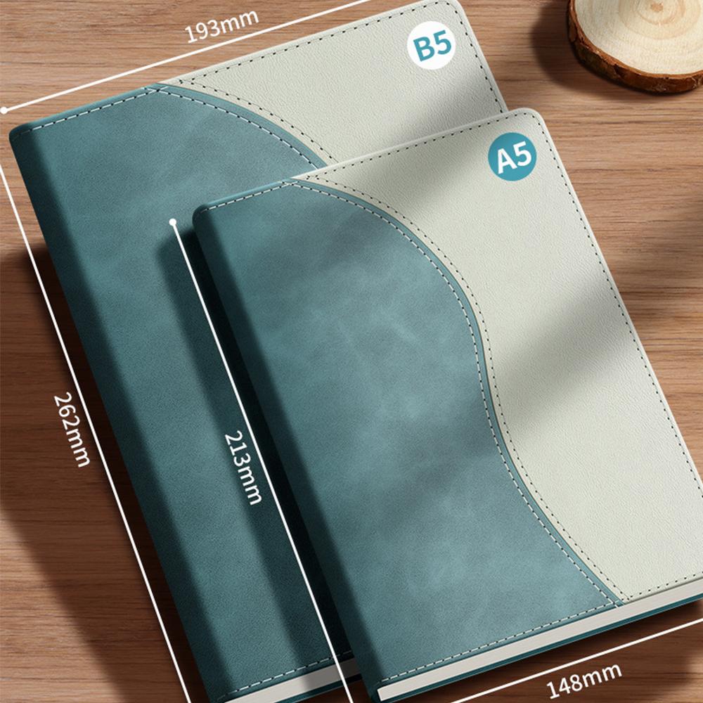 (Logo can be engraved) A5/B5 leather student subject notebook, business meeting record book, notepad, office ledger, diary, lined inner pages