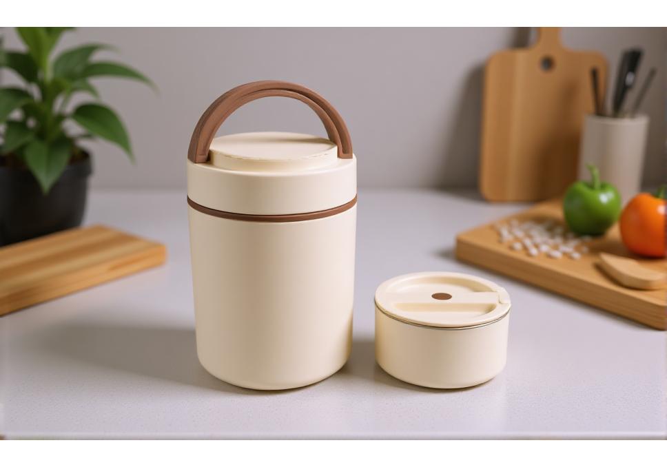 Portable Insulated Soup Cup Thermal Breakfast Mug with Lid Heatable 304 Stainless Steel for Travel Soup Rice Porridge
