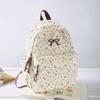 Schoolbag Velvet Backpack Women's High-value Bow Middle School Student Backpack Korean Corduroy Commuting Light Schoolbag