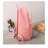 4pcs Student Backpack Fashion Trend Four Piece Set Solid Color Backpack Large Capacity Canvas Wear-resistant  Breathable Women's Backpack Travel Bag