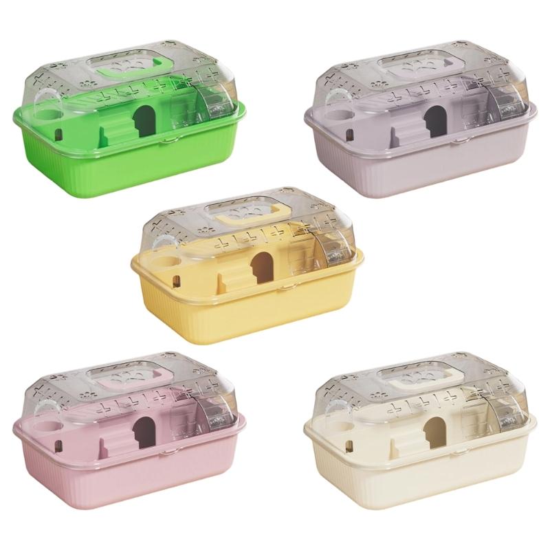 Double Deck Spacious Hamster Cage Portable Transparents Materials for Easy Monitoring Light Weight Construction