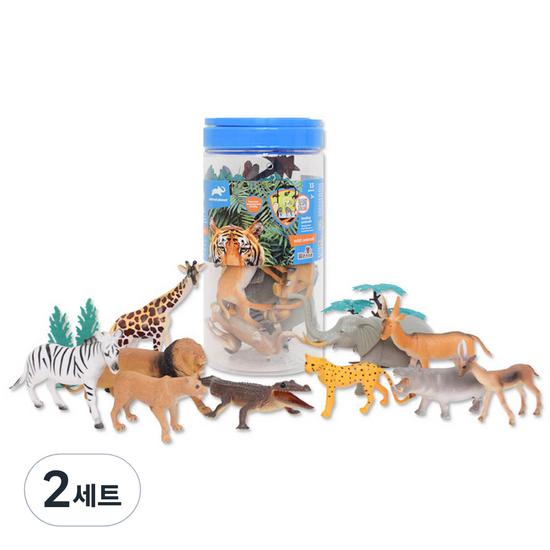 

Animal Planet Animal Figure Slim Round Bucket 13P Set, 2 Sets, popular toys in Korea
