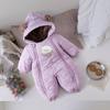 Tuta Intera in Cotone Unisex per Neonati con Fodera in Pile, Abbigliamento da Esterno con Piedi per Bambini e Bambine.