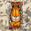 Custom Name Garfield Stylish Digital Printing Beach Towel Quick‑Drying Absorbent Blanket for Beach Pool Gym Travel