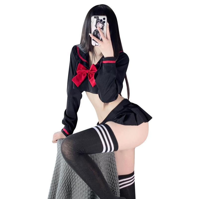 Sex Dessous Damen kleine Brüste Campus pure Lust Student Uniform Verführung Leidenschaft Anzug süße sexy Faltenrock Unterwäsche