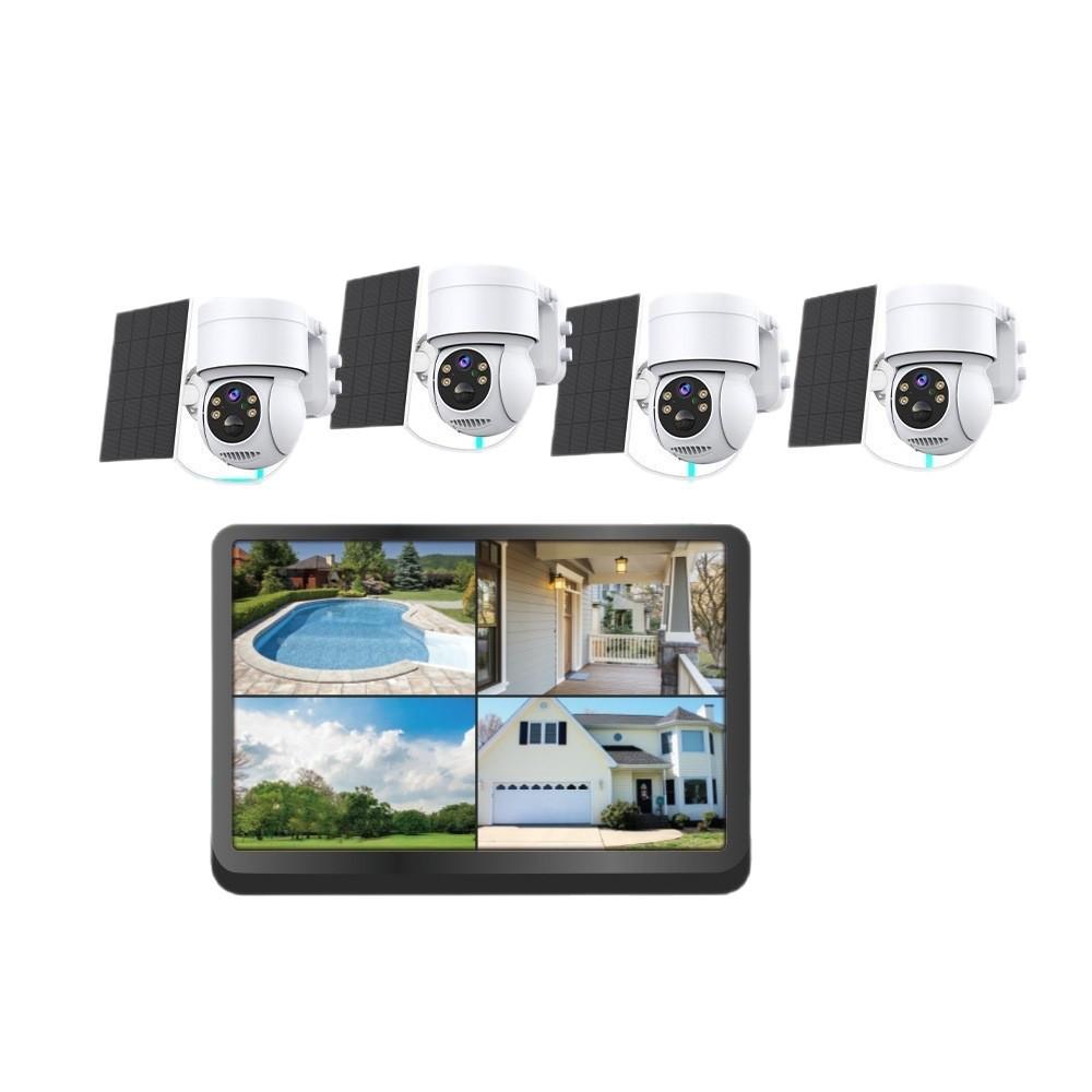 4MP Wireless Solar Surveillance Camera with Touch Screen – Outdoor Waterproof for Home & Mobile Remote Monitoring