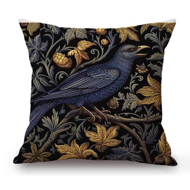 

Візерунок Вільяма Морріса Квіти Лисиця Кролик Птах Олень Тварина Домашній Декор Мистецтво Бавовна Льон Наволочка для диванної подушки Квіткова Наволочка 45x45cm 18x18in