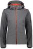 Куртка CMP Softshell Jacket Zip Hood Women (39A5006M) nero mel.-desert rose