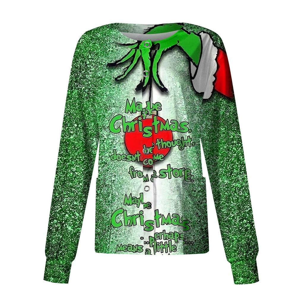 Women's Casual Long Sleeve Single Breasted  Printed Dry-nurse Top