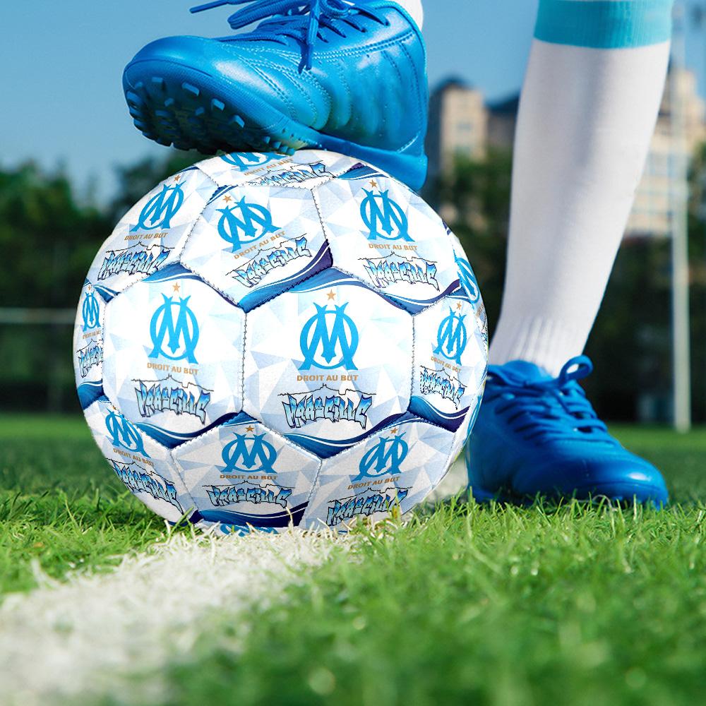 MarseilleSoccer Ball Colorful All Ages Machine Stitched PVC Competition Ready Durable High-Bounce